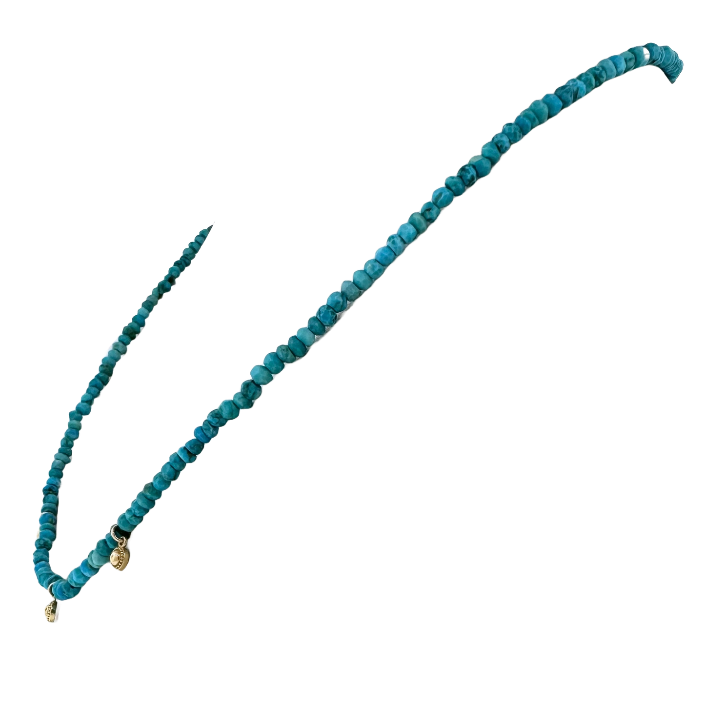 14k Turquoise Bead + Milgrain Dangle Necklace