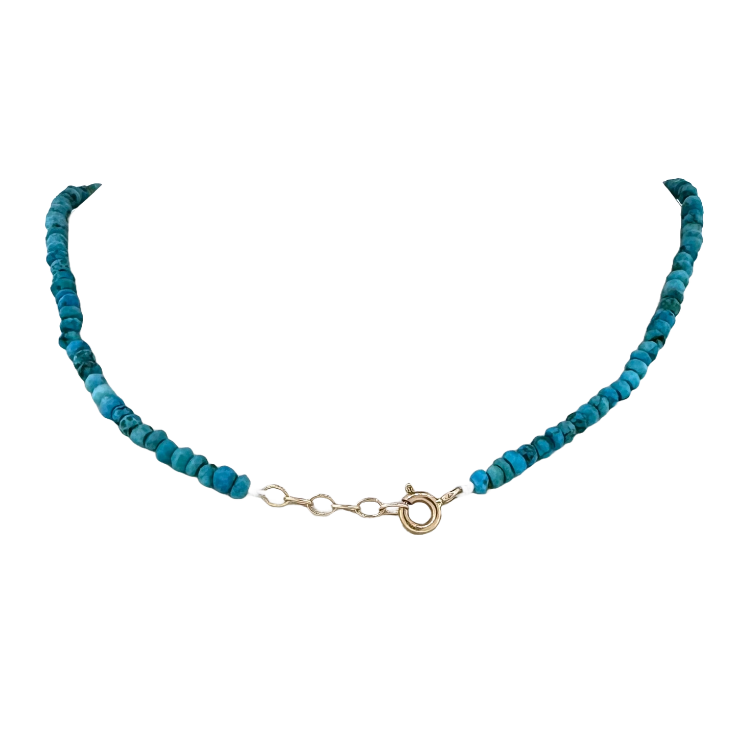 14k Turquoise Bead + Milgrain Dangle Necklace