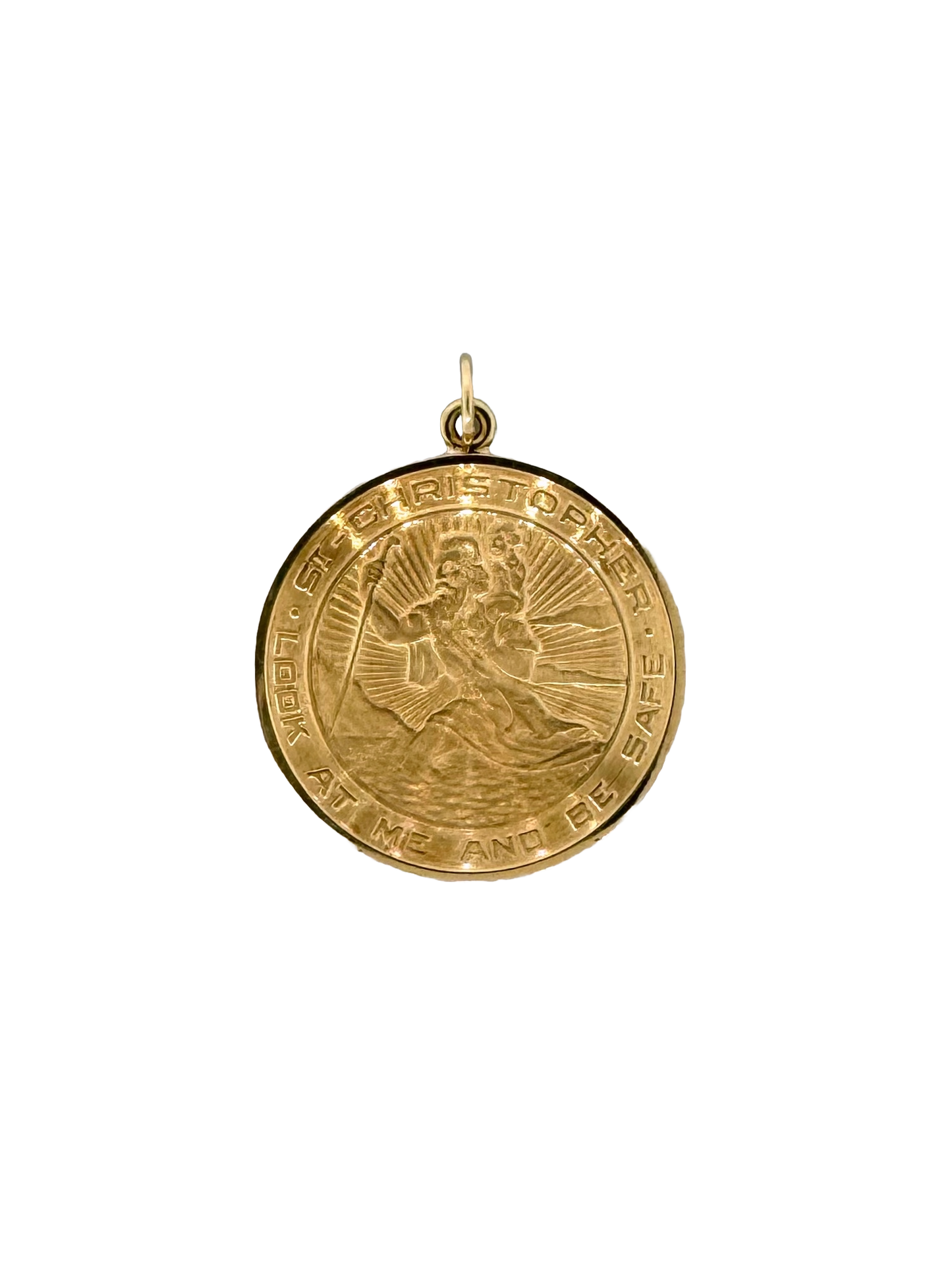 Estate 14k + St. Christopher Locket Pendant