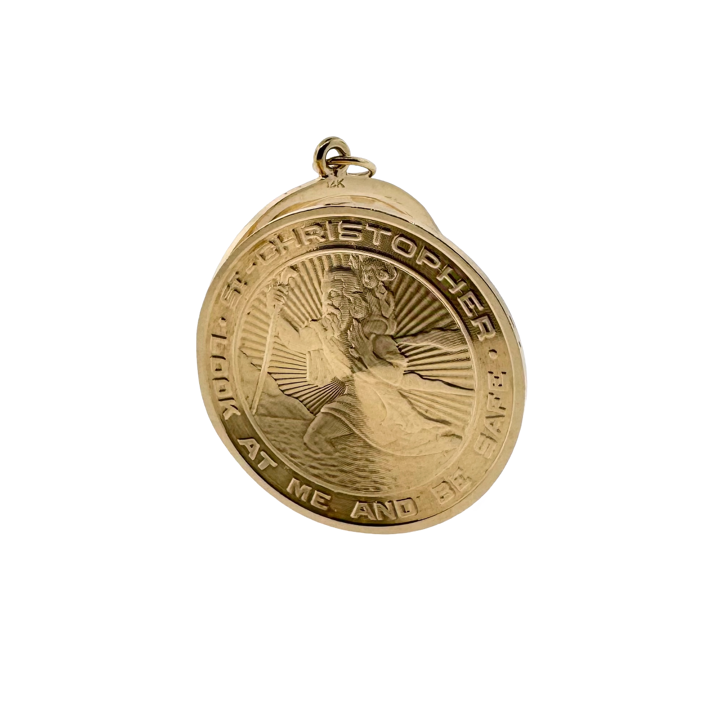 Estate 14k + St. Christopher Locket Pendant
