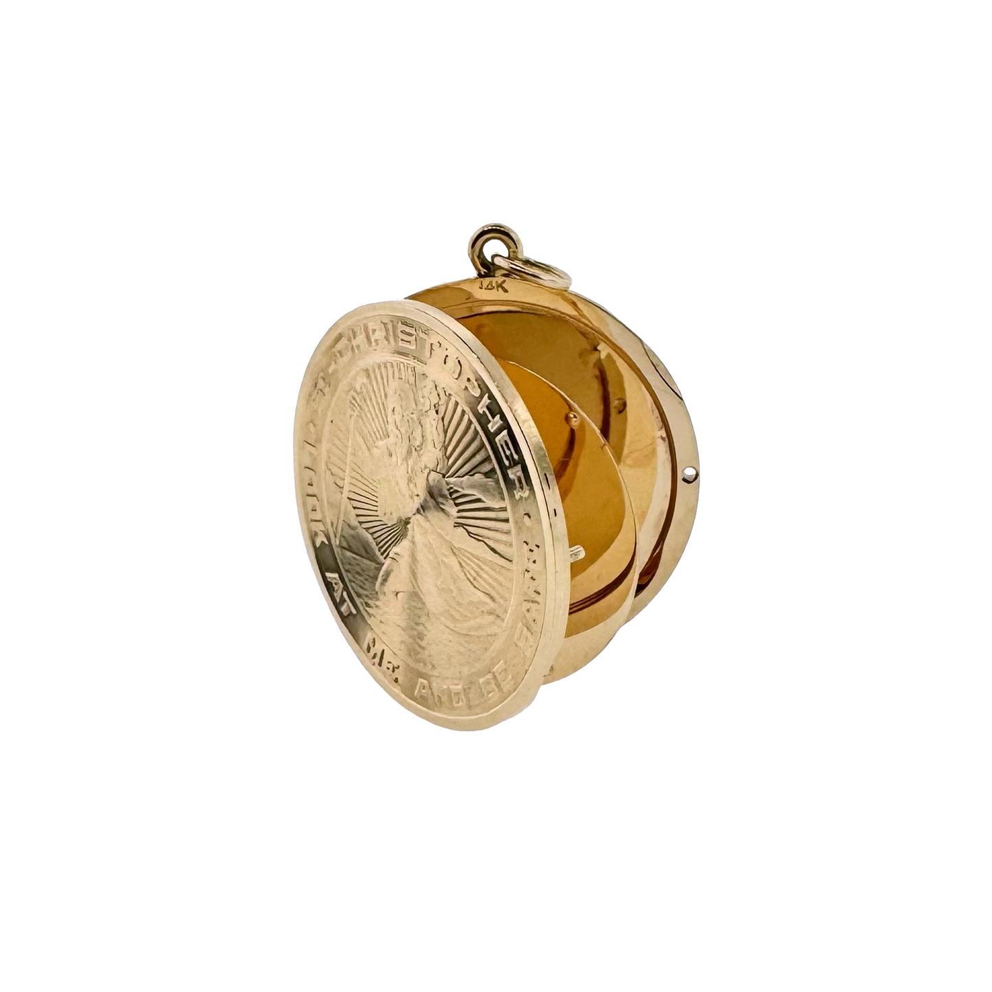 Estate 14k + St. Christopher Locket Pendant