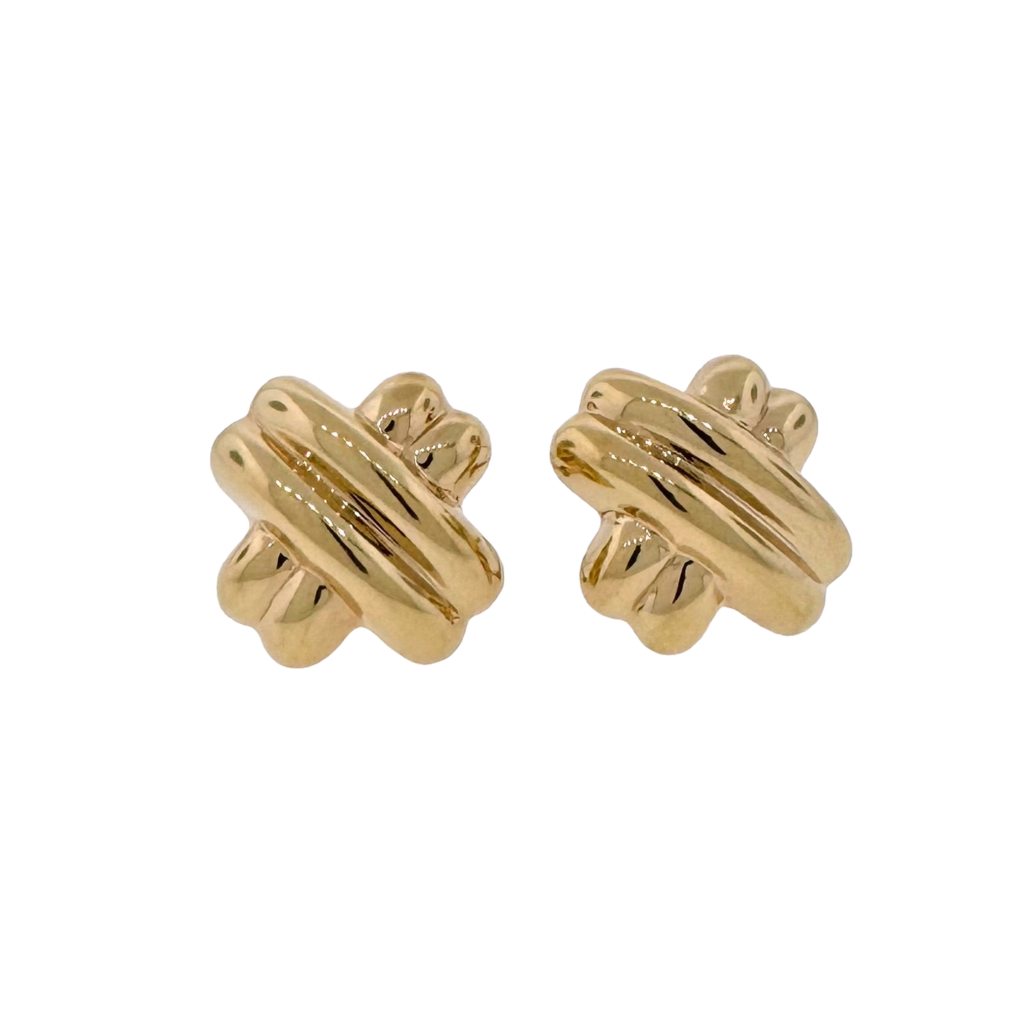 Estate 14k + Chunky X Earrings