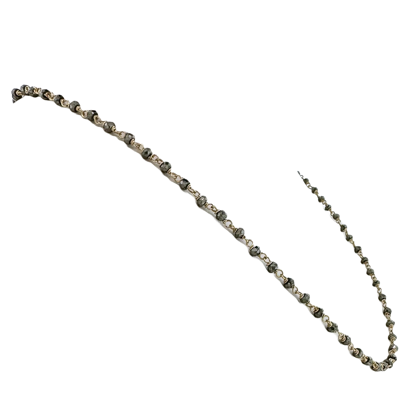 Estate 14k + Pyrite Beaded Chain Necklace