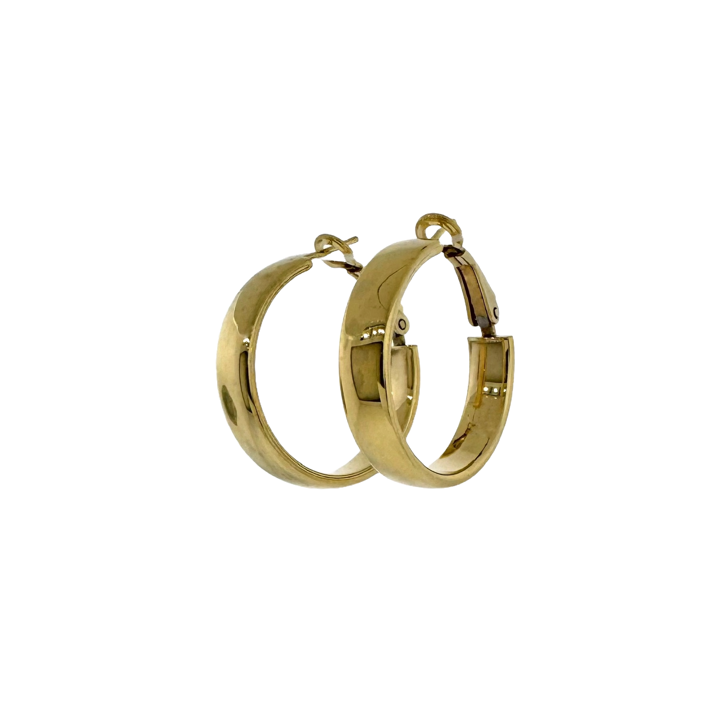 Estate 14k + Thick Hoop Earrings