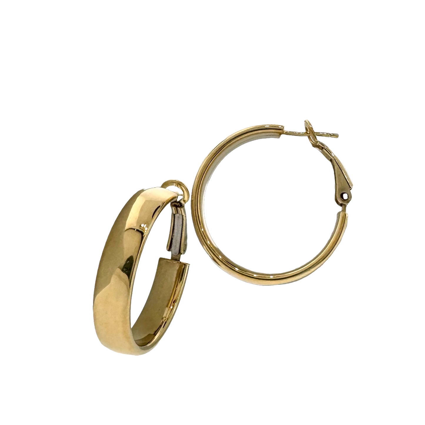 Estate 14k + Thick Hoop Earrings