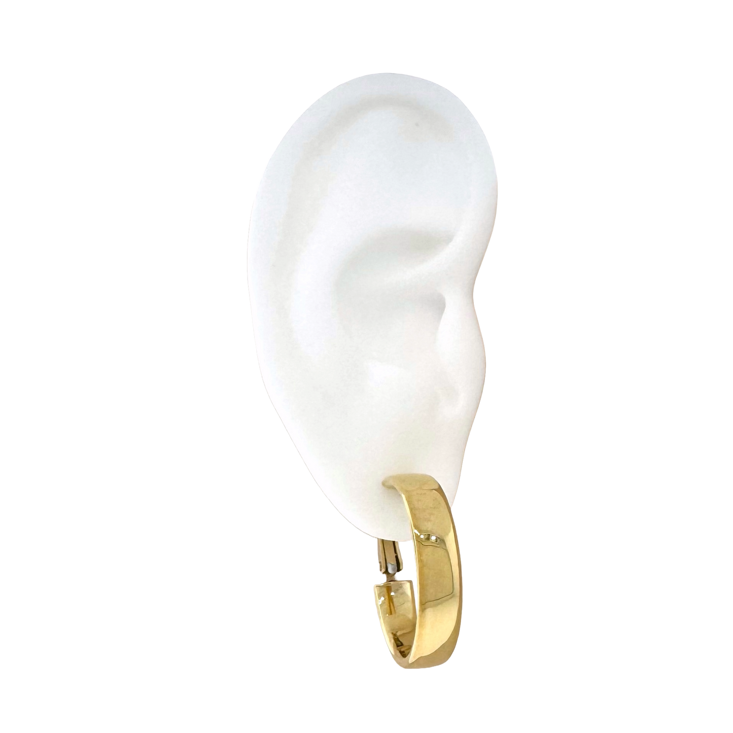 Estate 14k + Thick Hoop Earrings