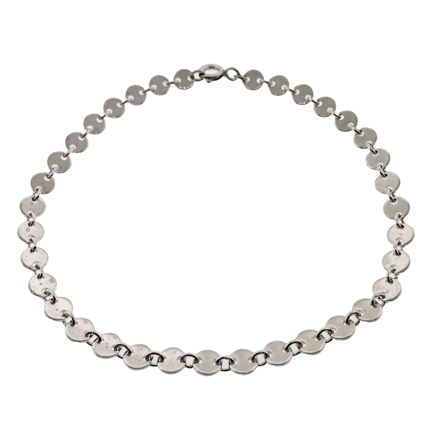 Sterling + Disc Chain Bracelet 7"