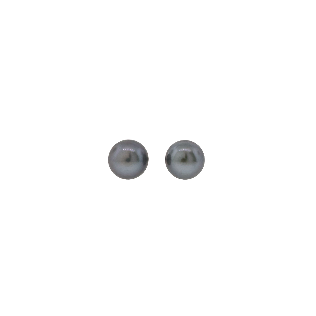 Estate 14k + 10mm Button Pearl Stud Earrings