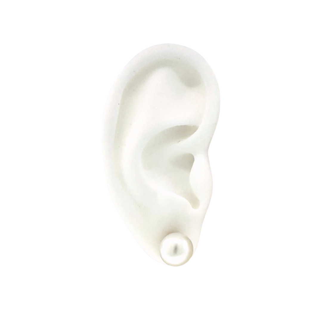Estate 14k + 10mm Button Pearl Stud Earrings