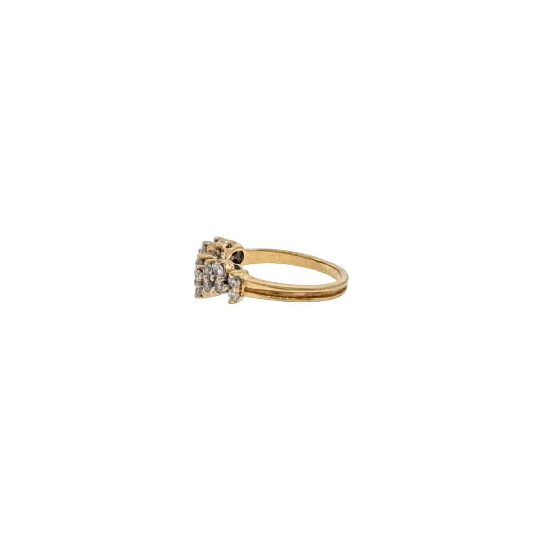 Estate 14k + Diamond Cluster Band