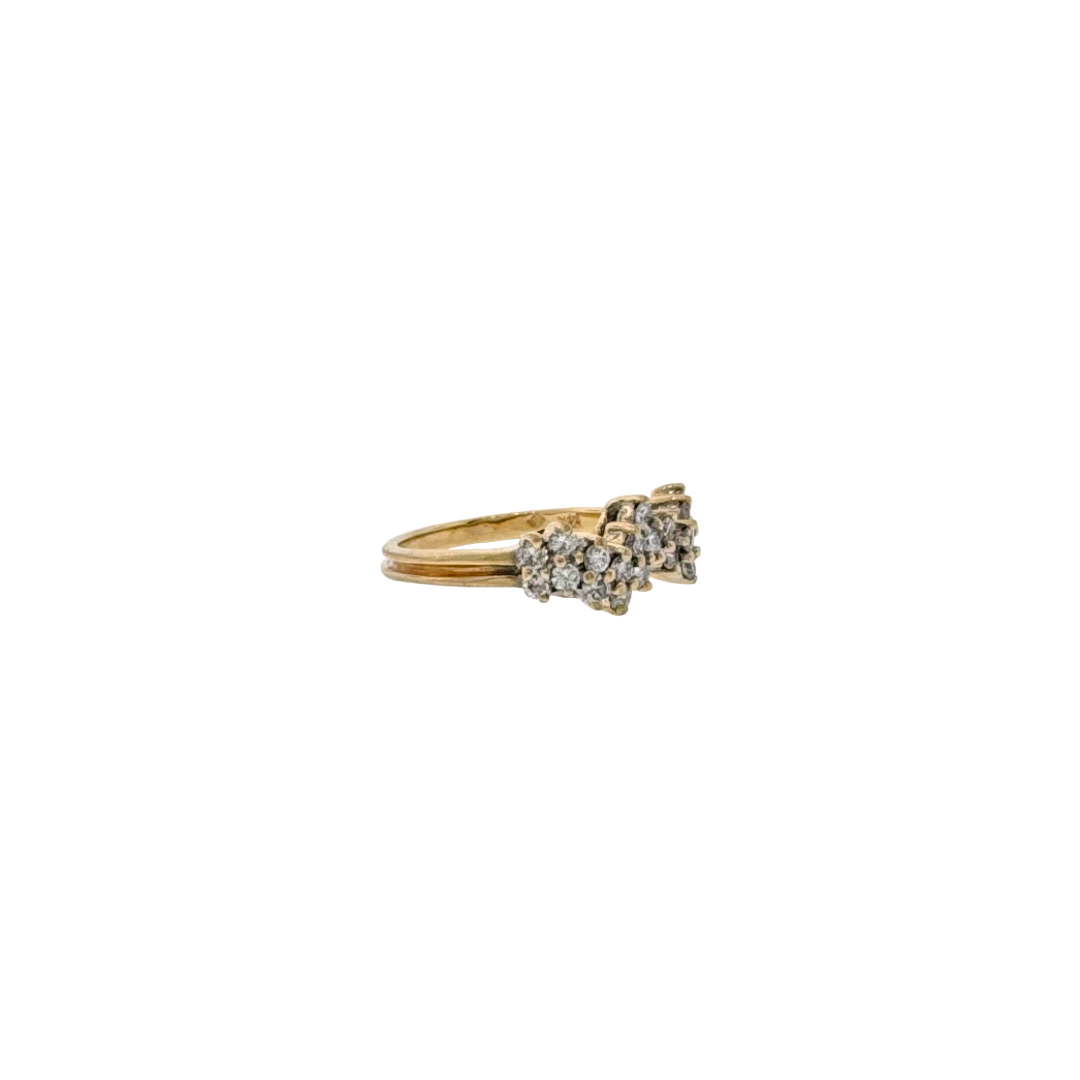 Estate 14k + Diamond Cluster Band