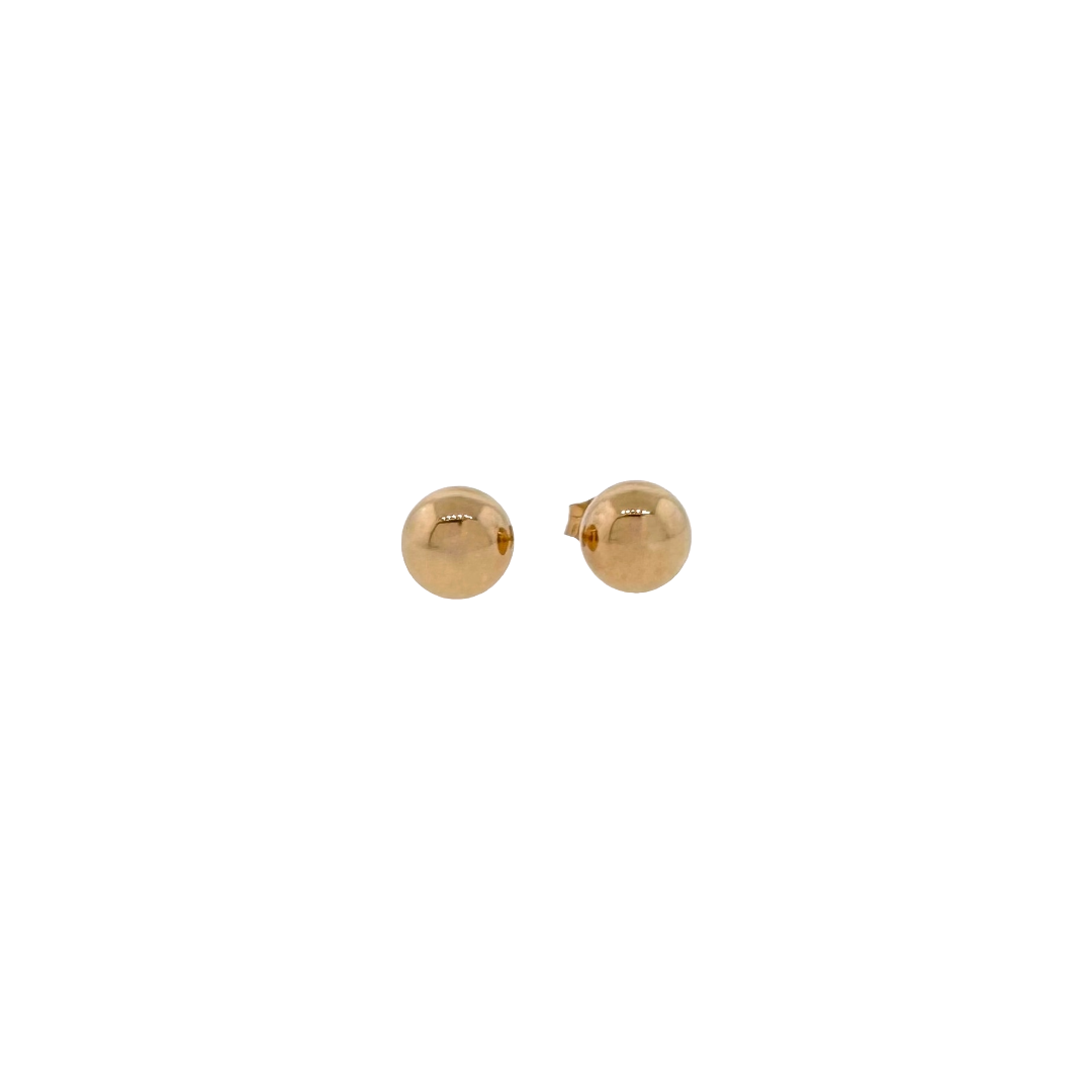Estate 14k + 8mm Ball Stud Earrings