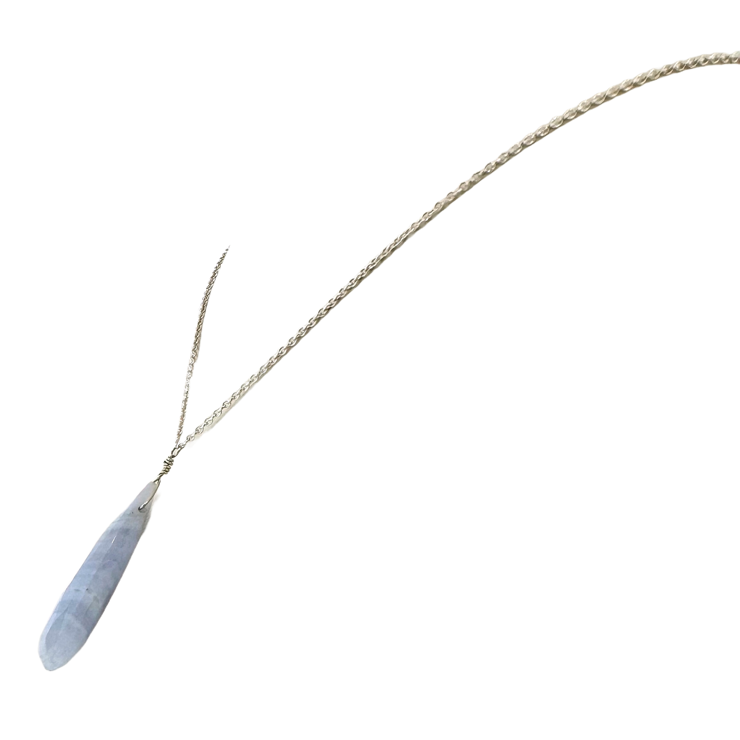 Sterling + Lace Agate Briolette Necklace