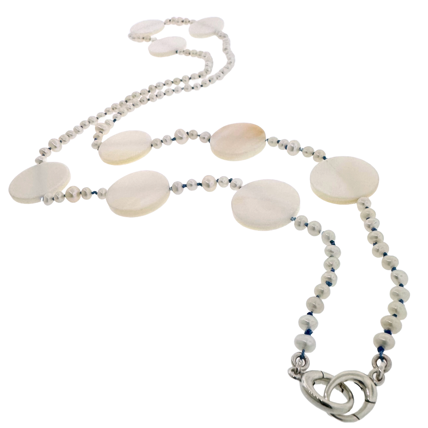 Sterling + Freshwater Pearls and Mother-of-pearl Convertible Necklace