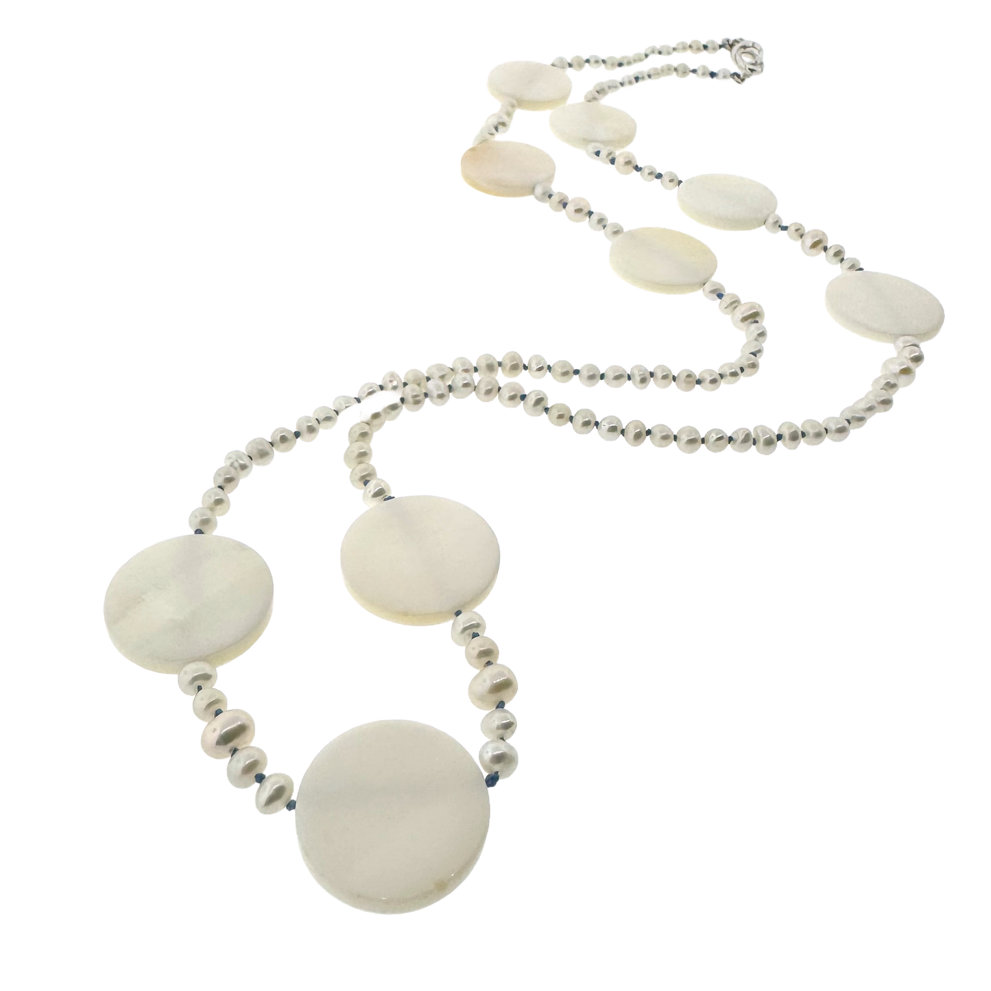 Sterling + Freshwater Pearls and Mother-of-pearl Convertible Necklace