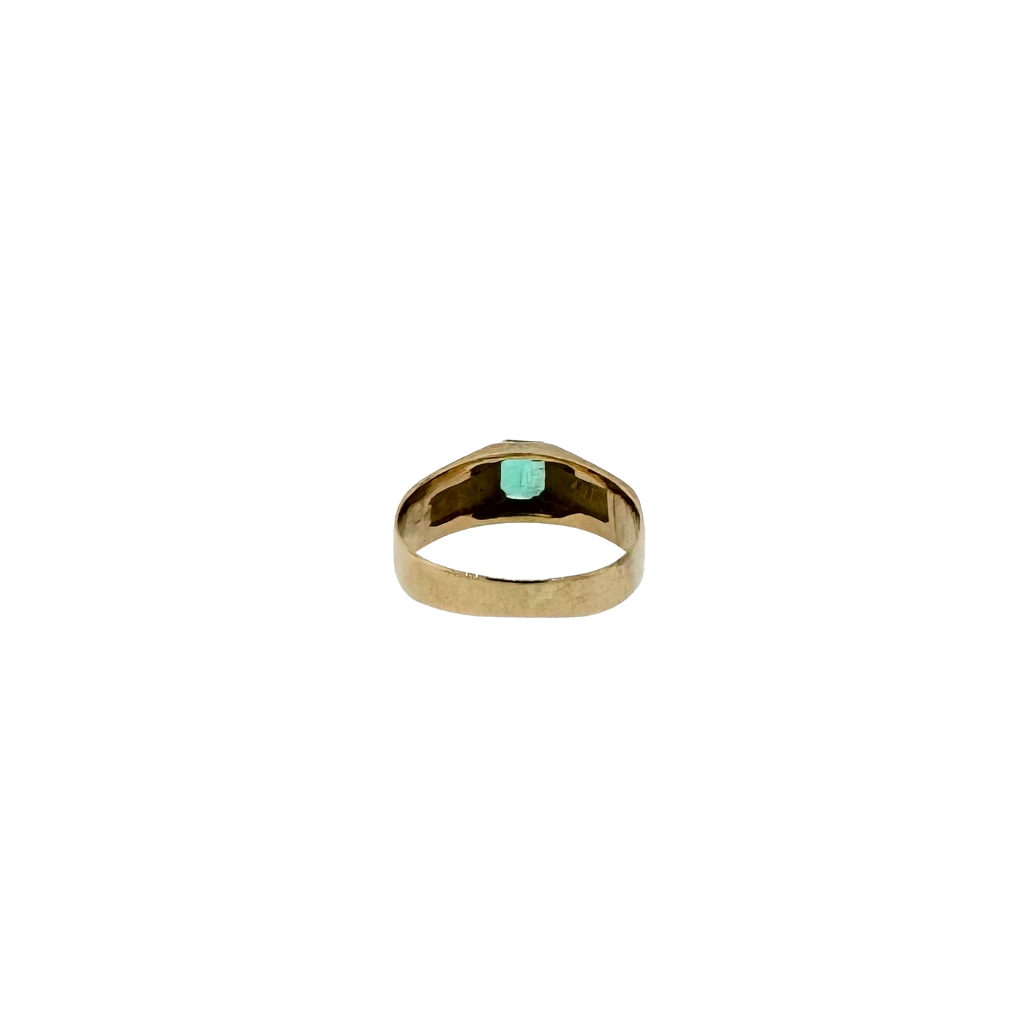 Estate 18k + Emerald Solitaire Ring
