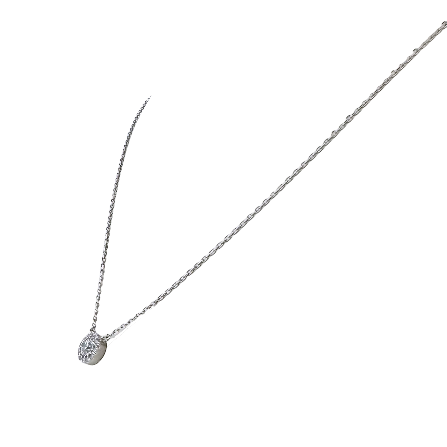 Estate 14k + Diamond Halo Station Necklace