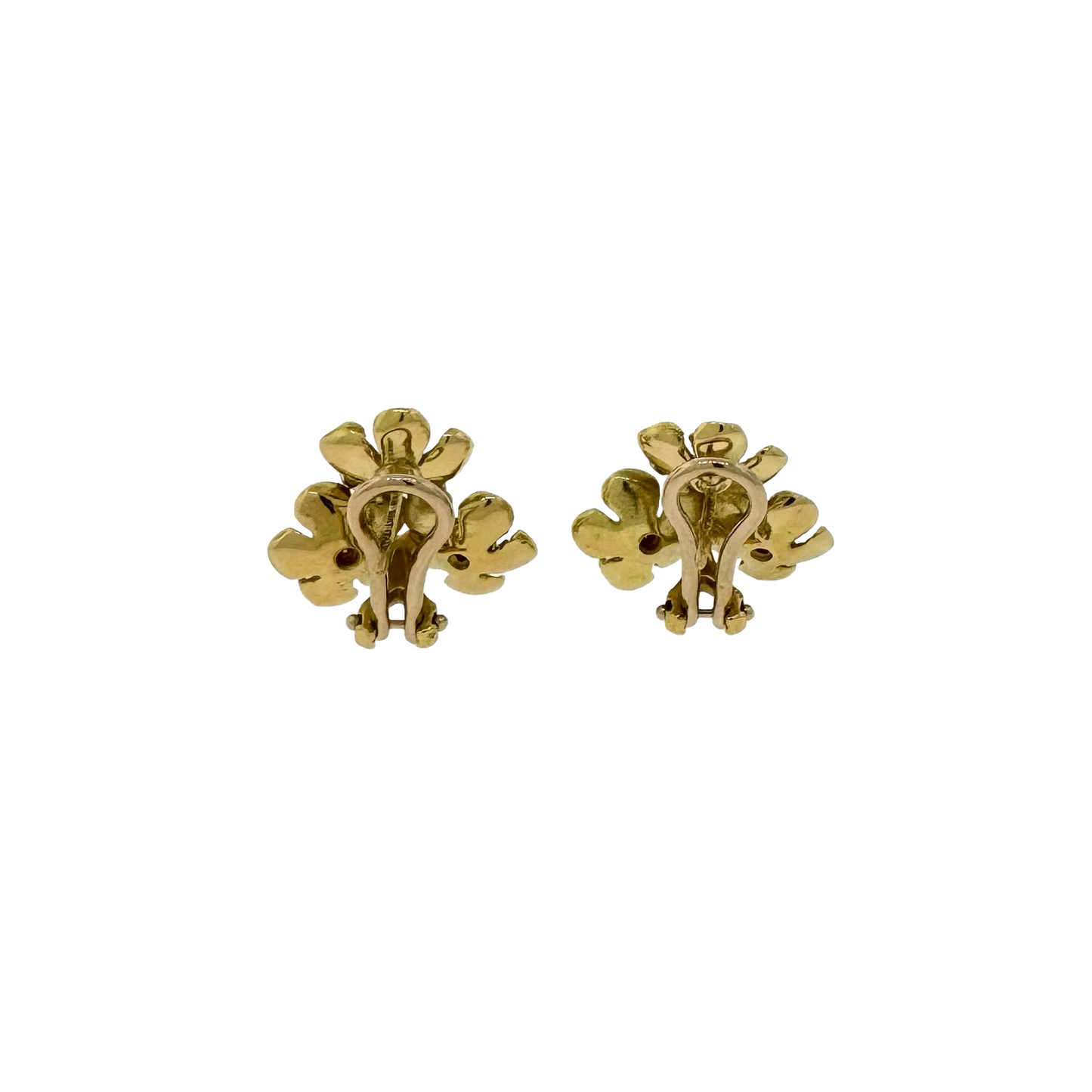 Estate 18k + Flower Trio Earrings
