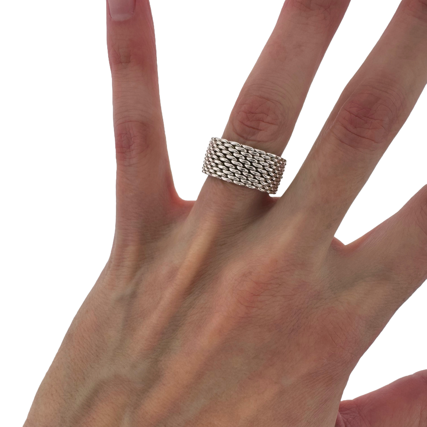 Estate Tiffany and Co. Sterling Silver + Mesh Ring