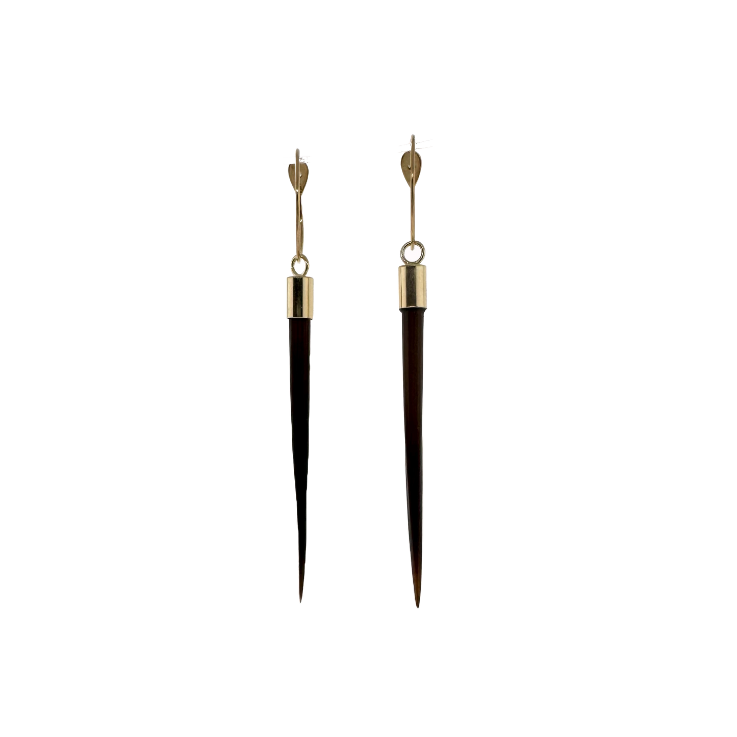 14k + Porcupine Quill Hoop Earrings Long