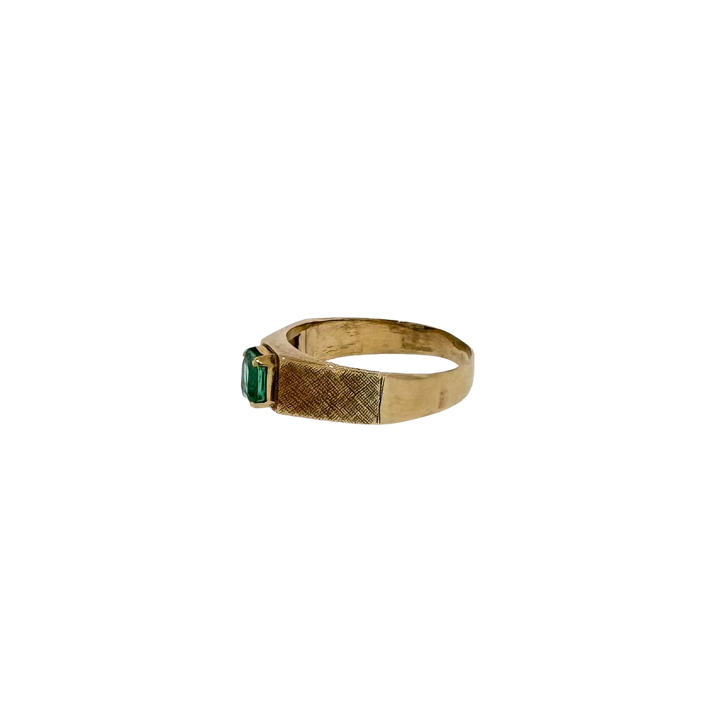 Estate 18k + Emerald Solitaire Ring