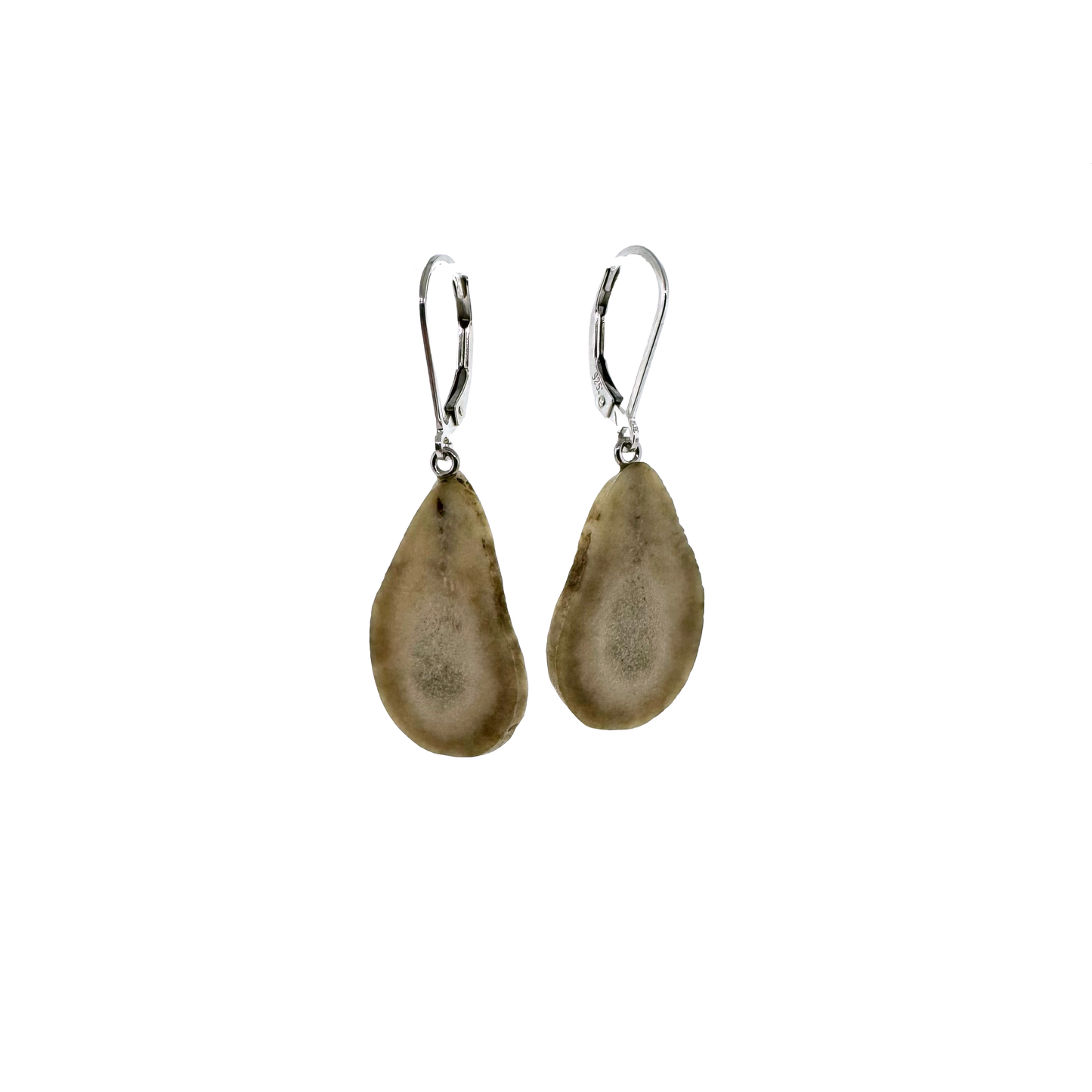 Sterling + Drop-shaped Antler Earrings