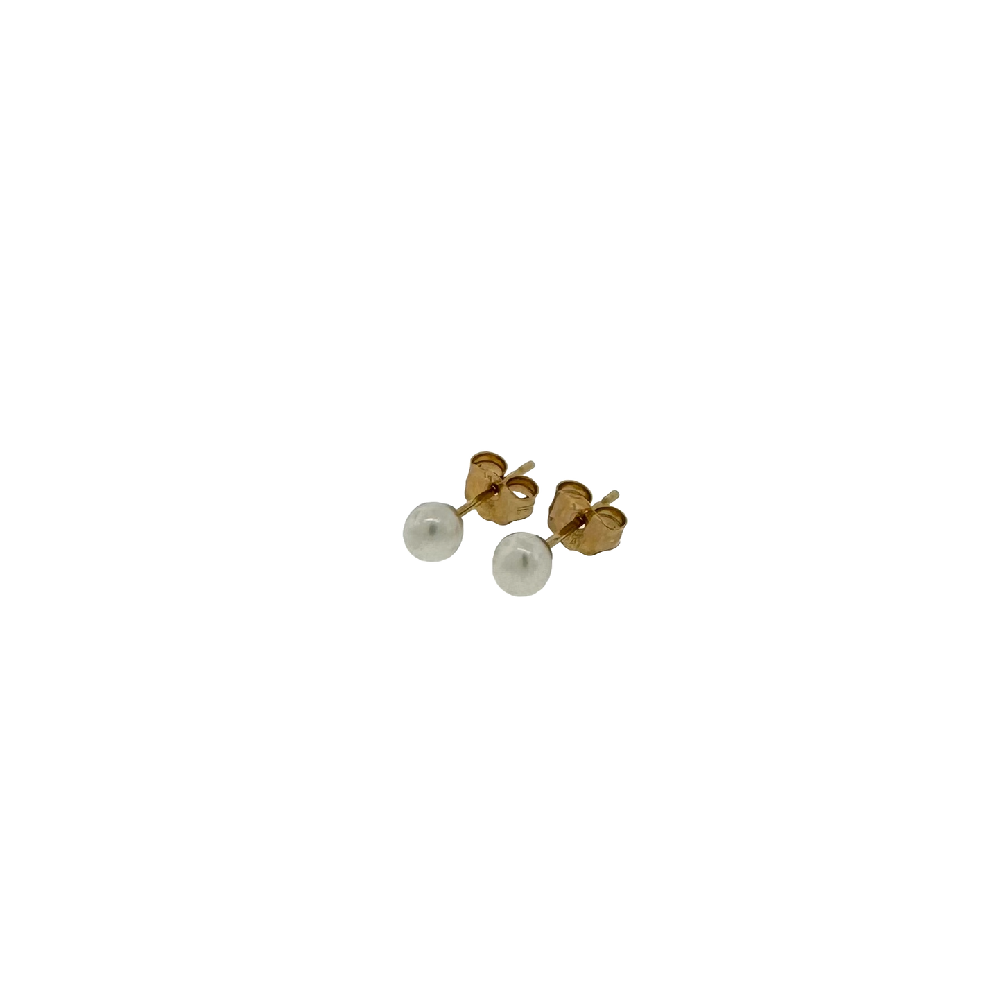 14k + 4mm Pearl Stud Earrings