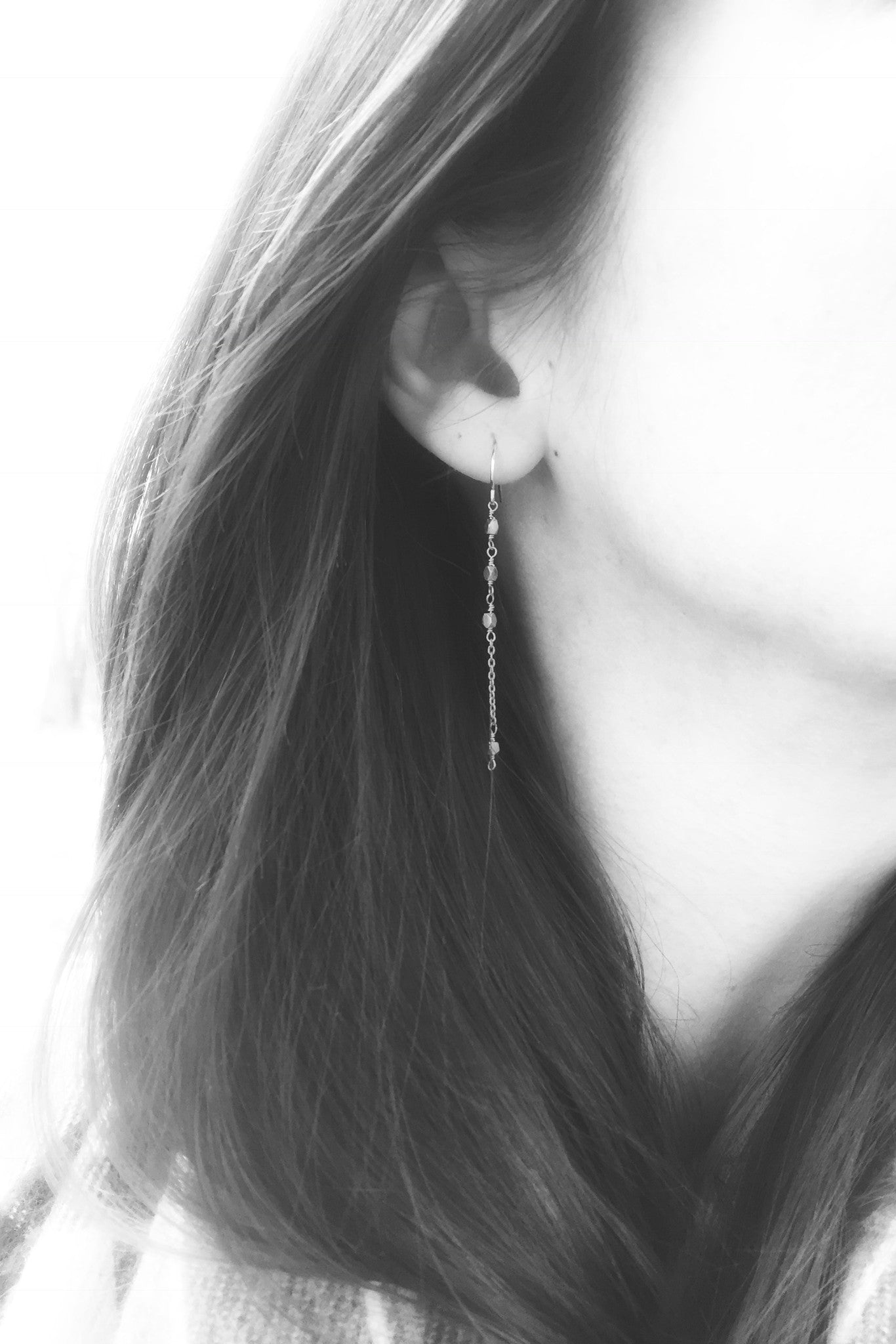 Sterling + Beaded Drop Earrings