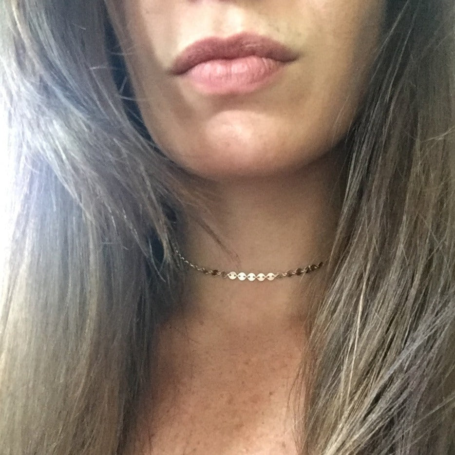 Sterling + Disc Chain Choker
