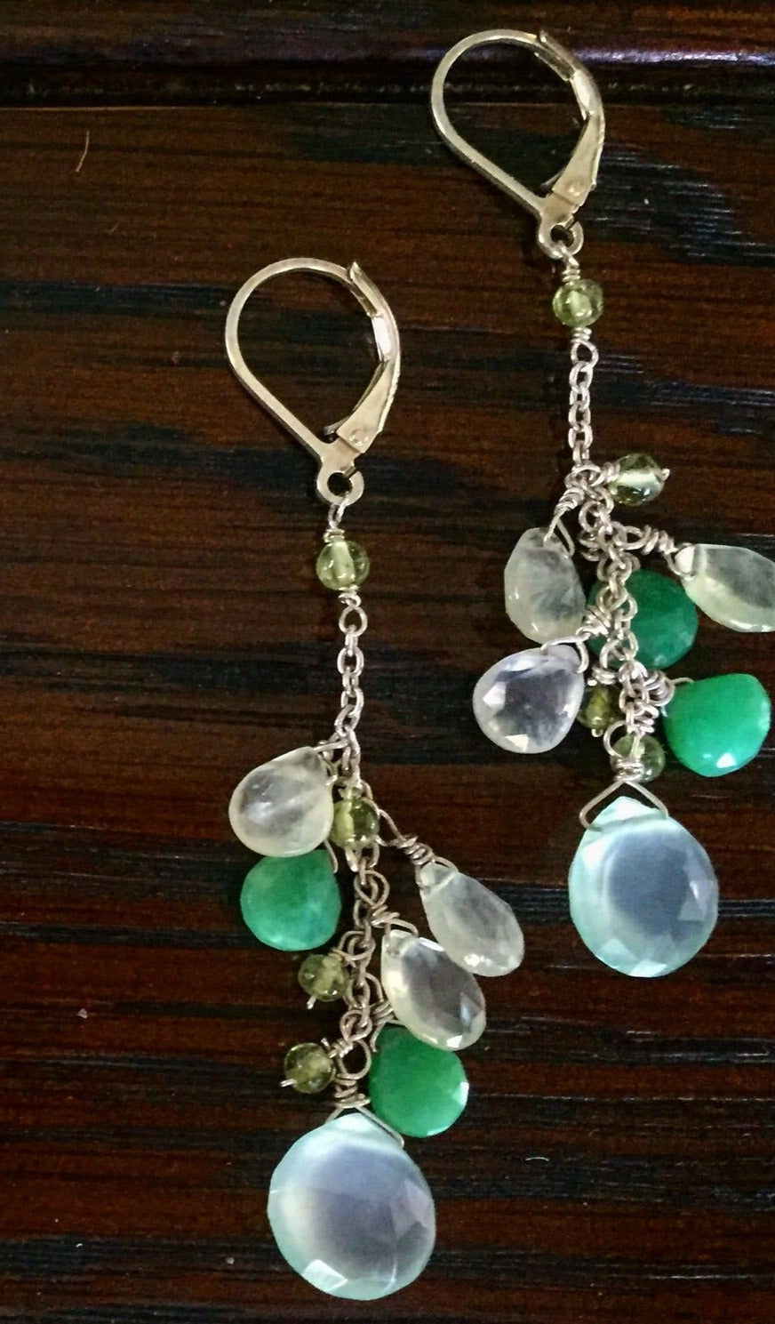 Sterling + Sea Greens Gemstone Drop Earrings