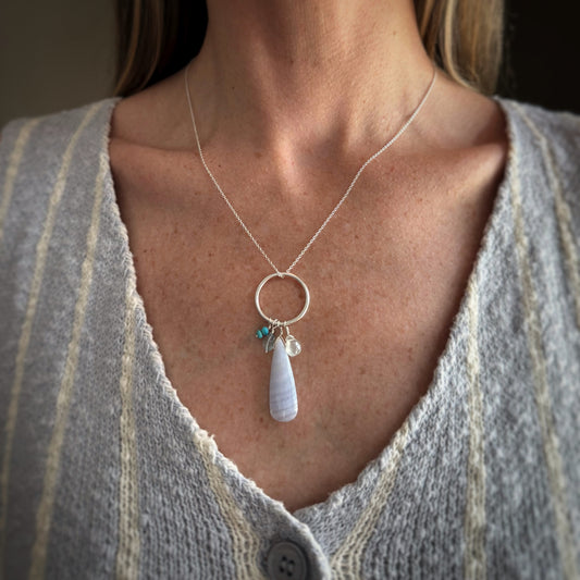 Sterling + Gemstone Circlet Necklace