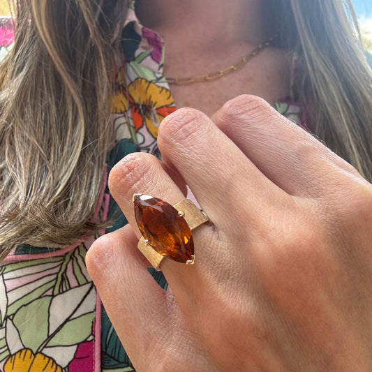 Estate 14k + Citrine Cocktail Ring
