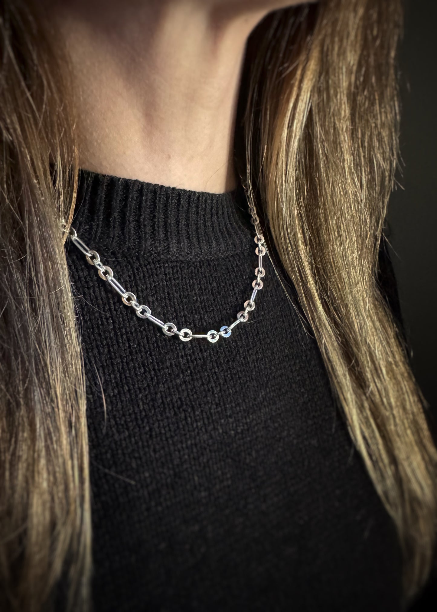 Estate Sterling Silver + Open Link Chain