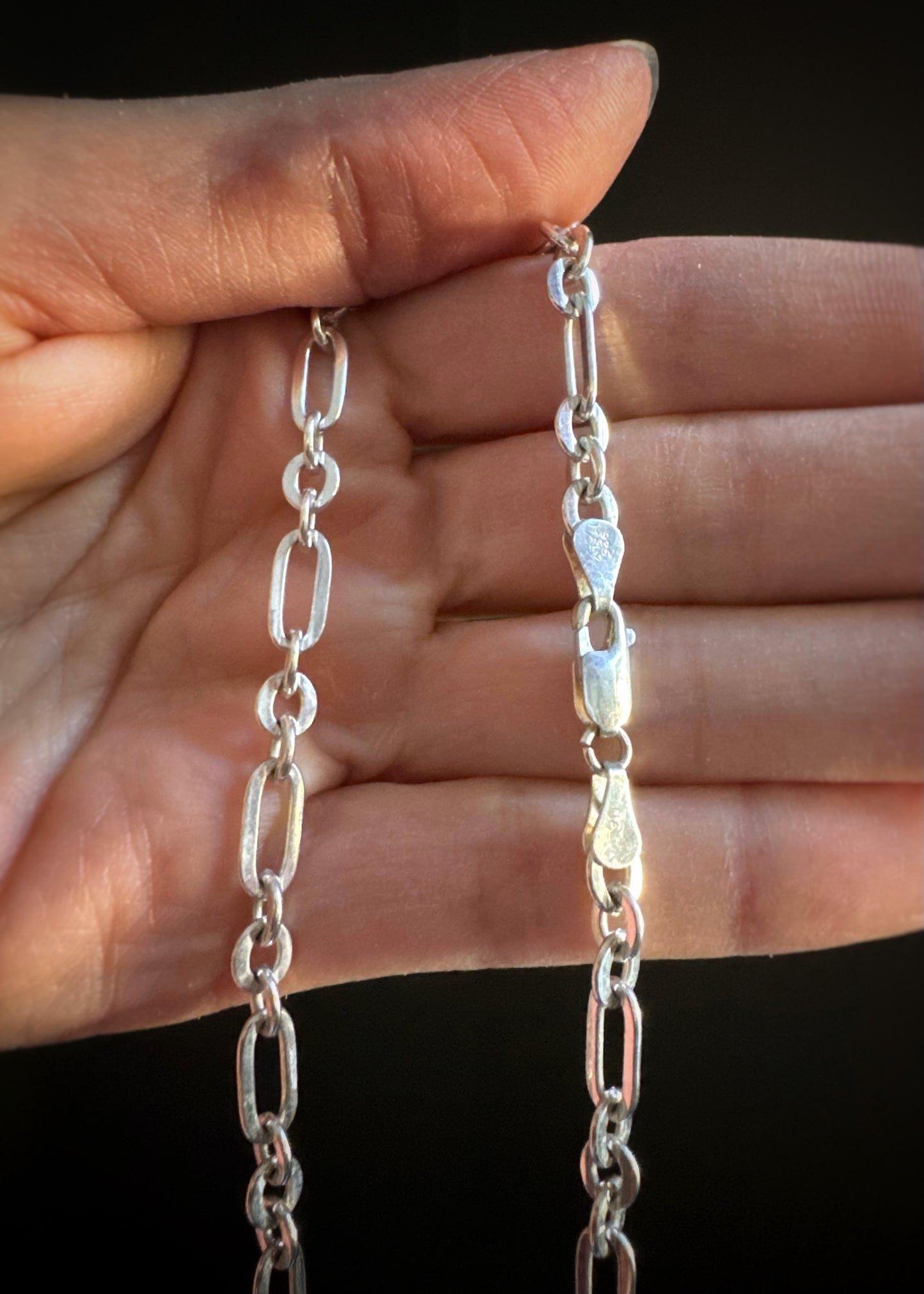 Estate Sterling Silver + Open Link Chain