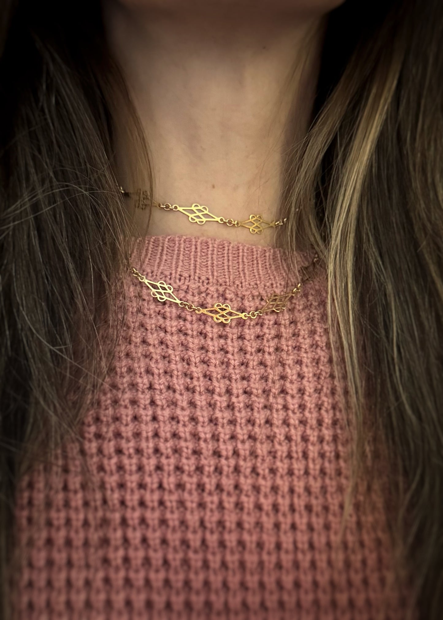 Estate 14k + Fancy Link Chain Necklace
