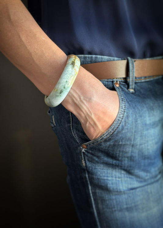 Estate Jadeite Bangle Bracelet