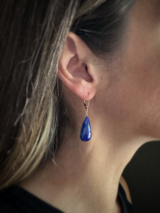 14k + Lapis Briolette Earrings