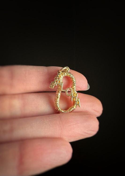 Estate 14k + Hawaii Aloha Lei Charm