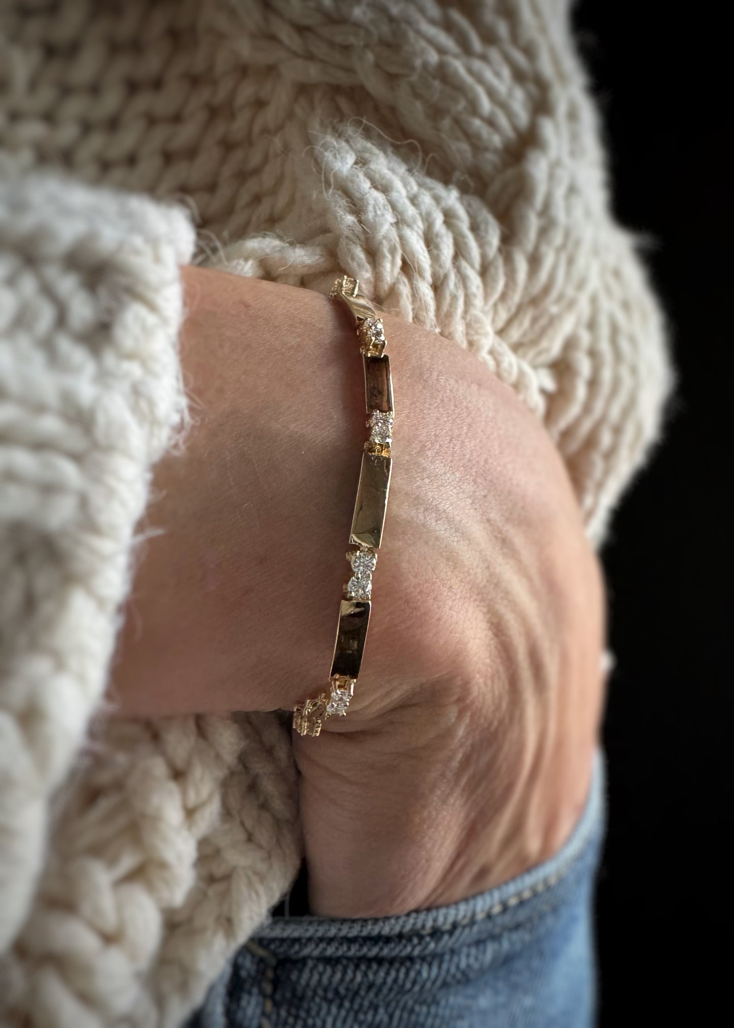 Estate 18k + Diamond Tennis Bracelet