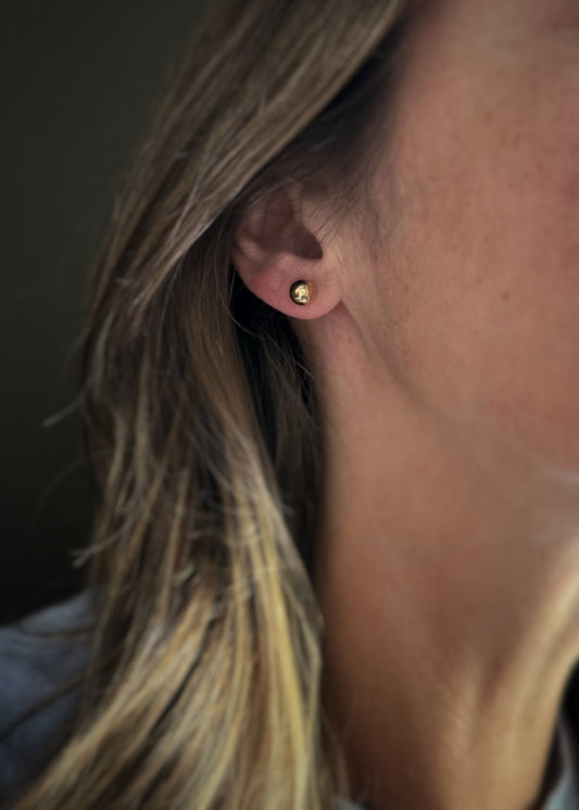 Estate 14k + 7mm Ball Stud Earrings