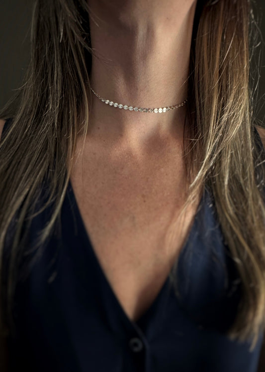 Sterling + Disc Chain Choker