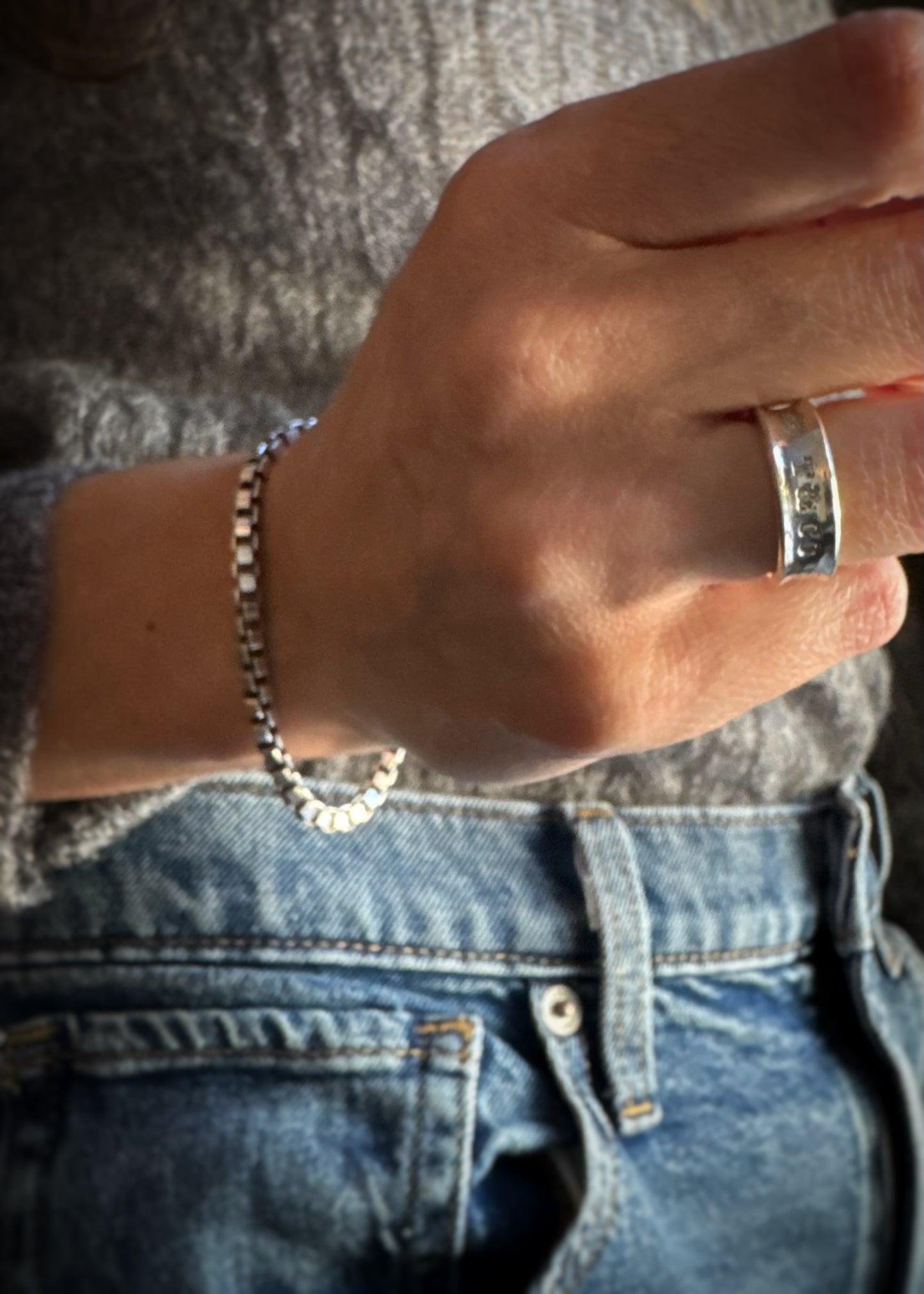 Estate Tiffany and Co. Sterling Silver + Venetian Box Chain Bracelet