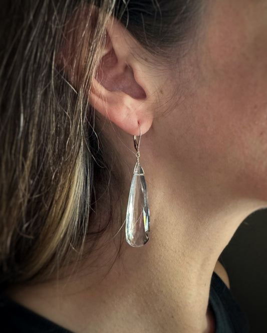 14k + Quartz Briolette Earrings XL