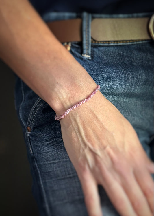 Faceted Ruby Bead Stretch Bracelet