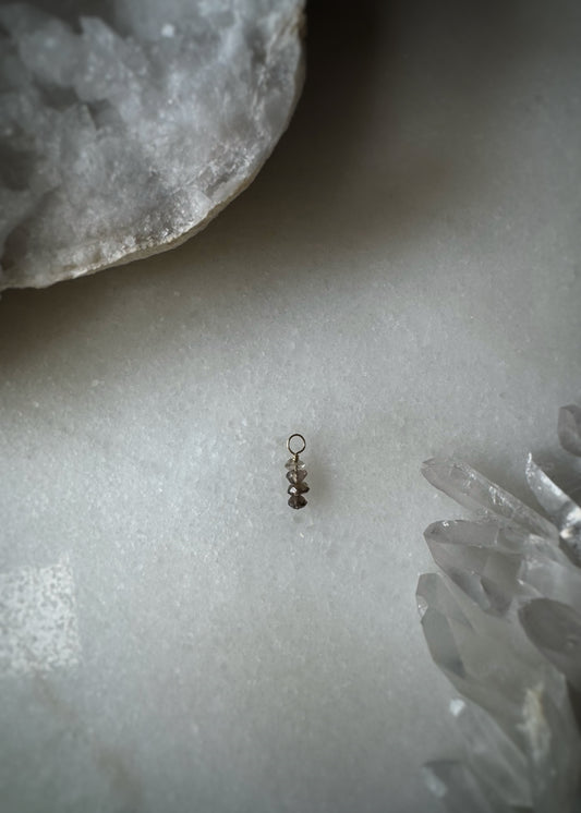 14k Mini Charm + Smokey Quartz Ombré