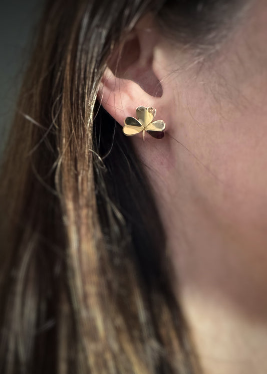 Estate 14k + Clover Earrings