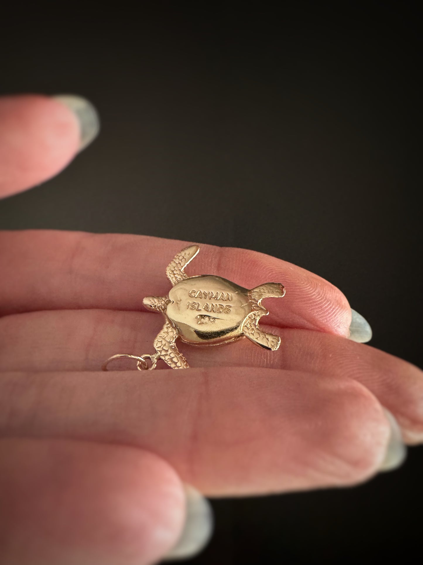 Estate 14k + Cayman Islands Sea Turtle Charm