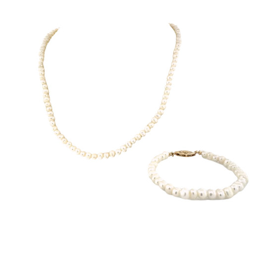 14k + Daughter's First Pearls Set