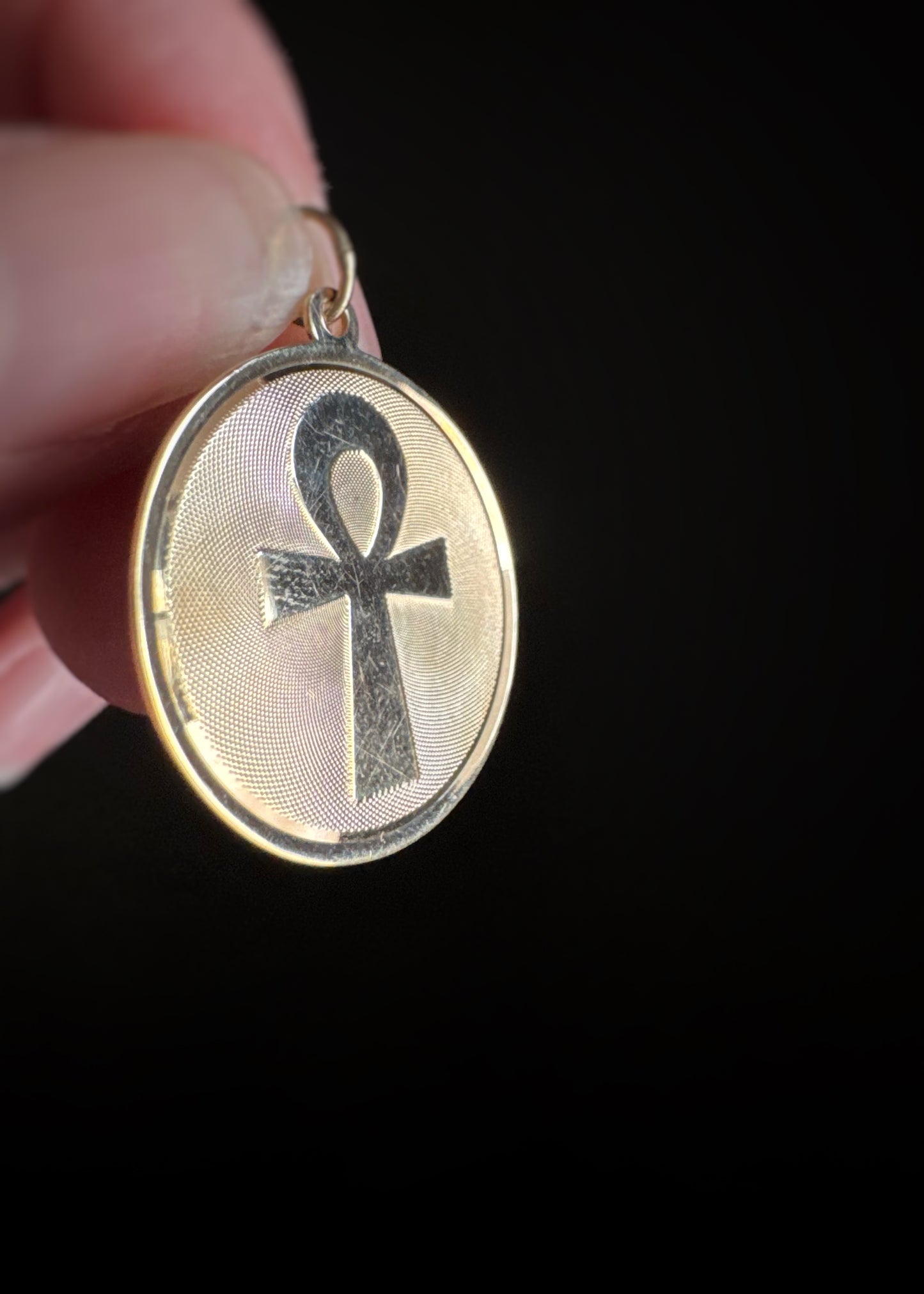 Estate 14k + Ankh Disc Charm