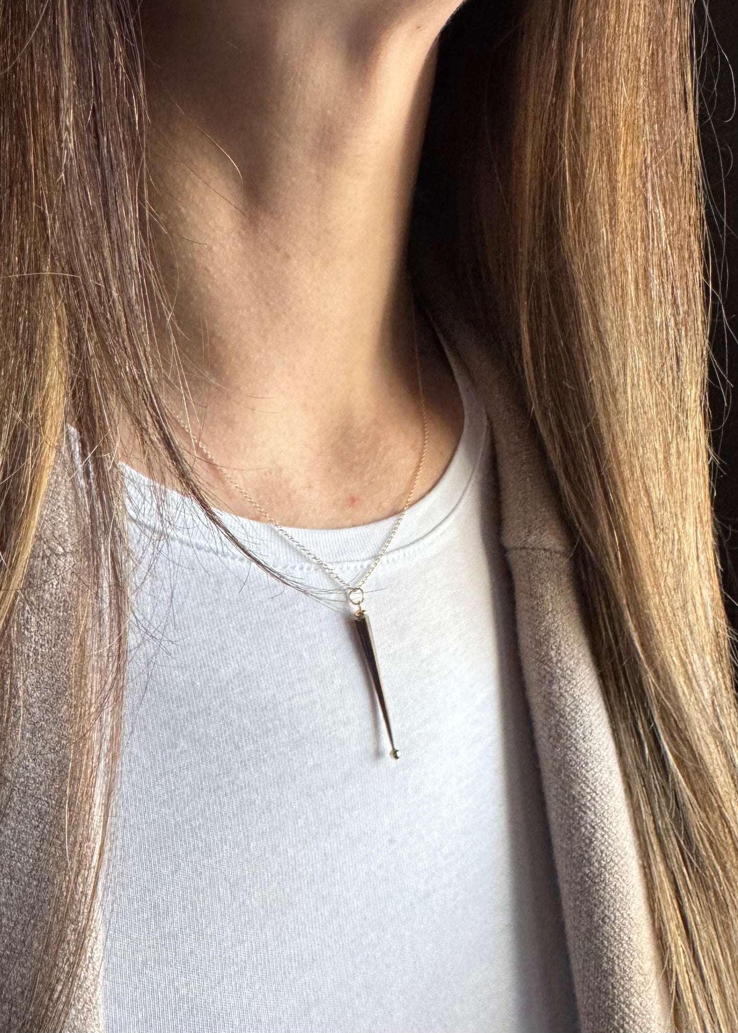 14k + Porcupine Quill Necklace